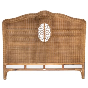 A rattan headboard