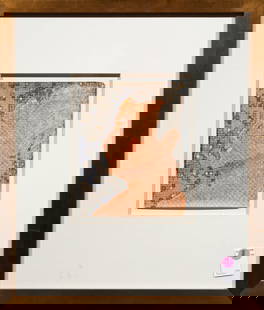 Work on paper, American School (20th century): American School (20th century), Profile, mixed media on paper, overall (with frame): 20"h x 17"w