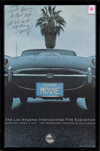 Film Poster, Mike Salisbury: Mike Salisbury (American, 20th century), "The Los Angeles International Film Exposition," 1974, offset film poster, dedicated and initialed upper left, overall (with frame): 29.5"h x 19.5"w