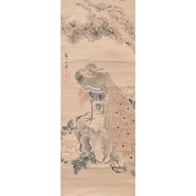 Attributed to Kishi Renzan (1805-1859) - Peacock