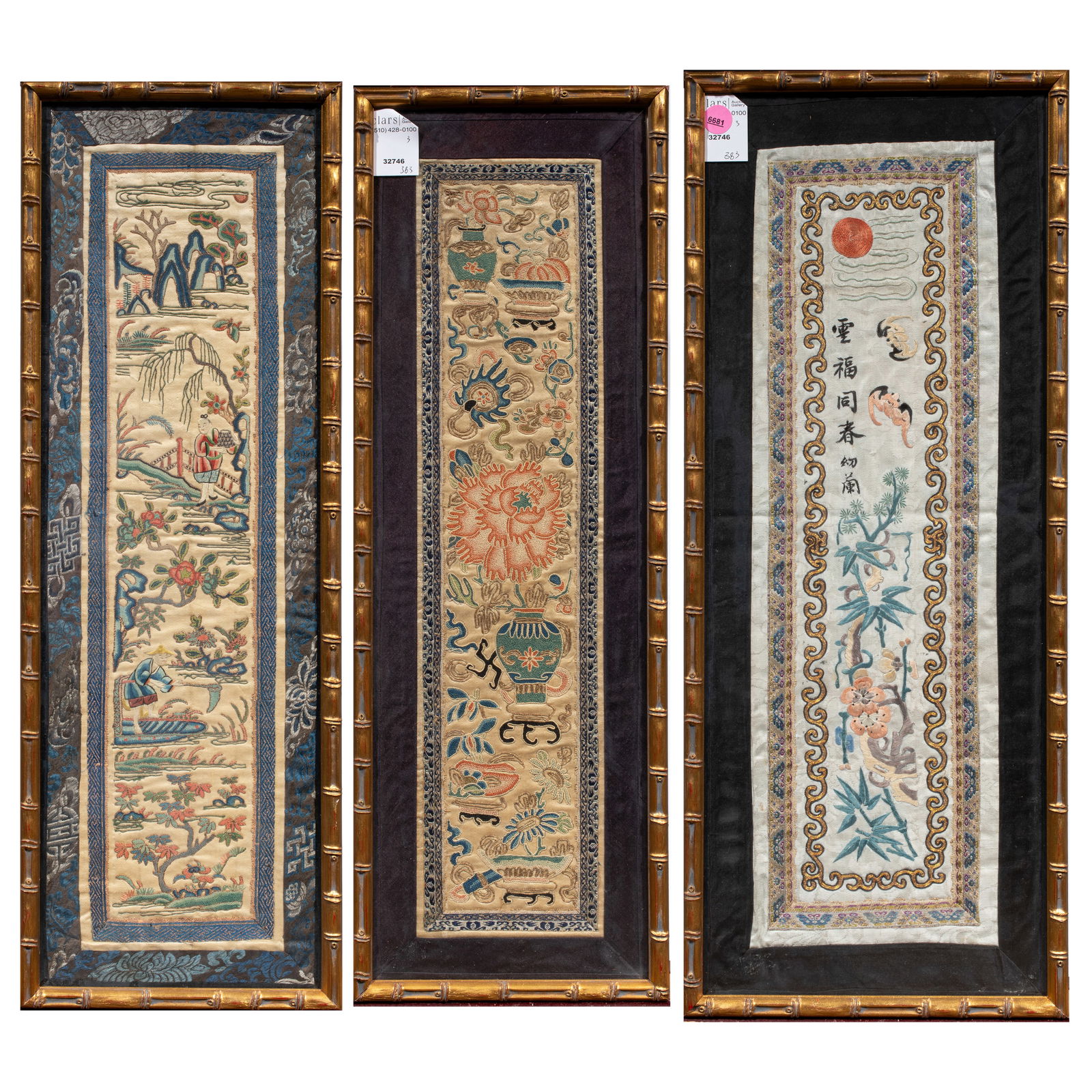 (lot of 3) Chinese embroidered sleeve bands (1 of 1)