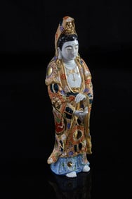 A Japanese Kutani figure of Kannon