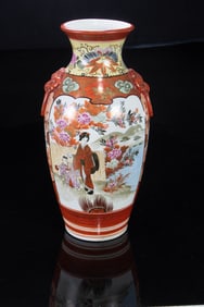A Japanese Kutani vase with figures