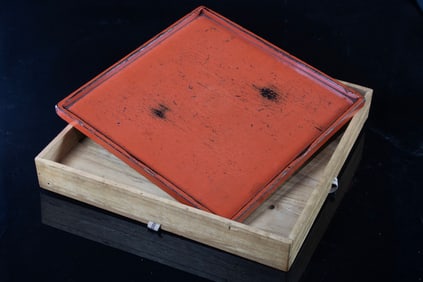 A Japanese negoro lacquered wood nuri tray
