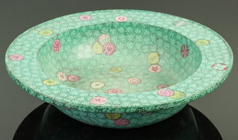 A Chinese turquoise glazed wash basin