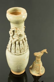 A Chinese Qingbai glazed funerary urn
