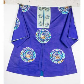A Chinese blue-ground robe