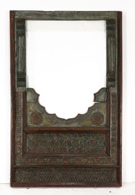 An Indian painted wood window