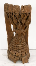 A large Balinese teak temple carving