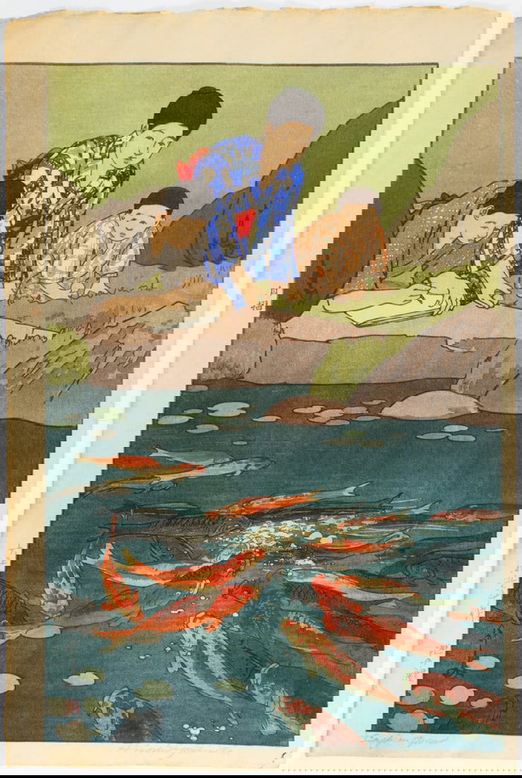 Hiroshi Yoshida - Carp in Pond (1 of 1)