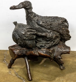 A Chinese hardwood carving of duck