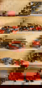A large collection of Japanese lacquer ware