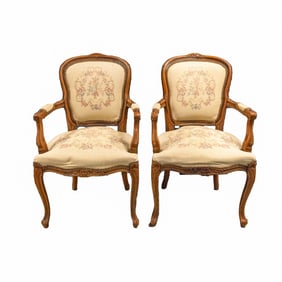 Set of Two Vintage Chateau d'Ax Italian Armchairs