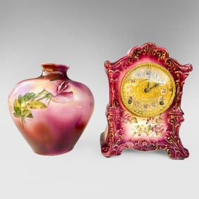 Porcelain Vase and Clock