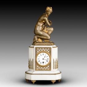 French Figural Mantle Clock, 19th Century