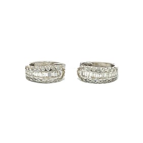 Pair of Diamond and 18k Earrings