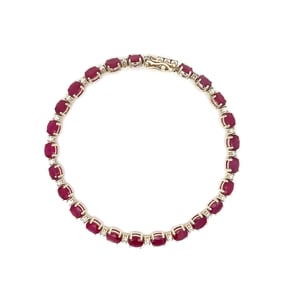 Ruby, Diamond and 14k White Gold Bracelet, with GIA & GGA Reports