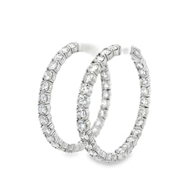 Diamond and 14k White Gold Earrings, with GGA Report