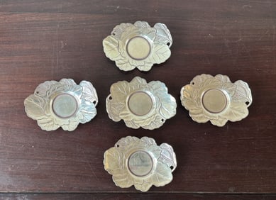 Japanese Sterling Silver Tea Cup Holder in Leaf Shape