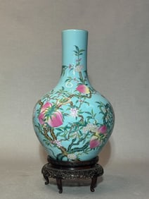 Chinese Porcelain Vase with Peach Motif