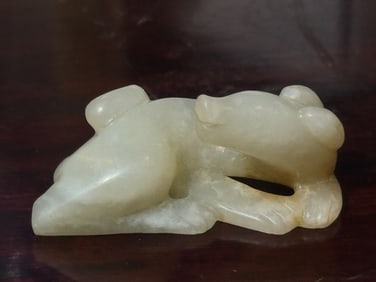 Chinese Celadon White Jade Dog