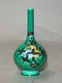 Chinese Sancai Porcelain Vase with Incised Decoration