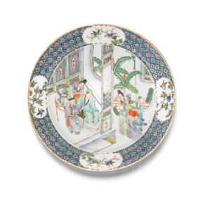 Chinese Famille Verte 'Figural' Dish, 19th Century