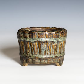 Chinese Shiwan Flambe Glazed Jardiniere with Mark, Repbulic Period