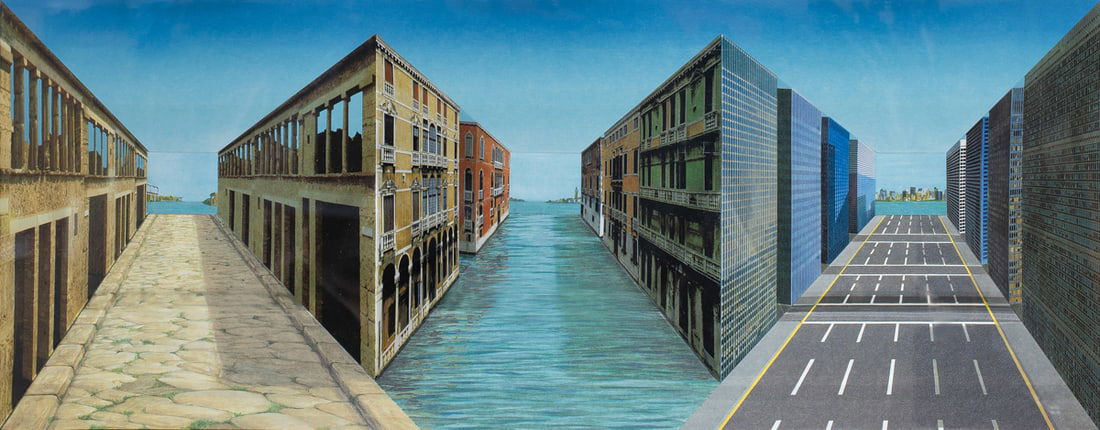 Print, Patrick Hughes: Patrick Hughes (British, b. 1939), "History," 2007, hand painted multiple (3D color lithograph), signed lower right, edition 16/45, gallery title label (Scott Richards Contemporary Art, San Francisco,