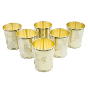 A set of six Benjamin Trees sterling mint julip cups
