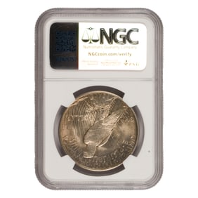 A 1921 Peace dollar (silver)