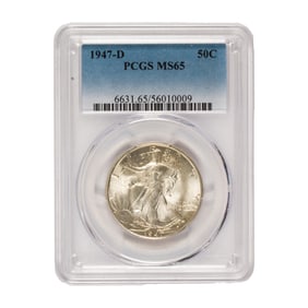 Twenty Complete Liberty walking 50-cents short set 1941-1947, 20 coins graded by NGC/PC65