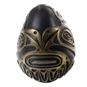 Pacific Northwest , Raven's Egg, bronze sculpture