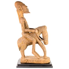 A Dogon wood equestrian figure