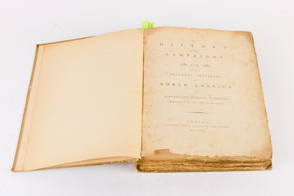 Book: Tarleton, Banastre. A History of the Campaigns of 1780 and 1781