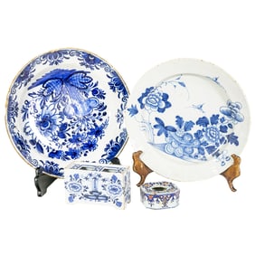 A group of Delft ceramics
