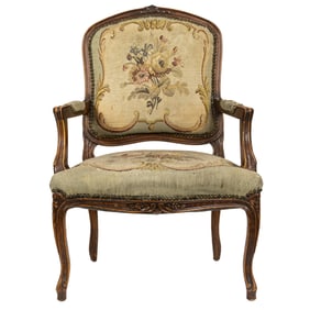 A French Louis XV style fauteuil last quarter 19th century
