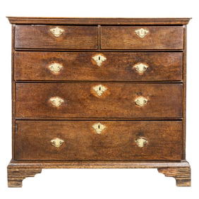 A George III oak chest of drawers