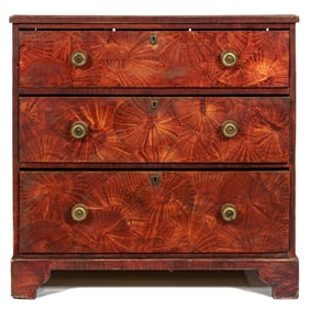 An American grain-painted pine chest of drawers possibly Ohio