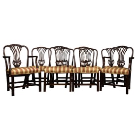 A suite of eight Queen Anne style dining chairs