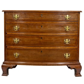 A George III mahogany bow front chest of drawers circa 1800