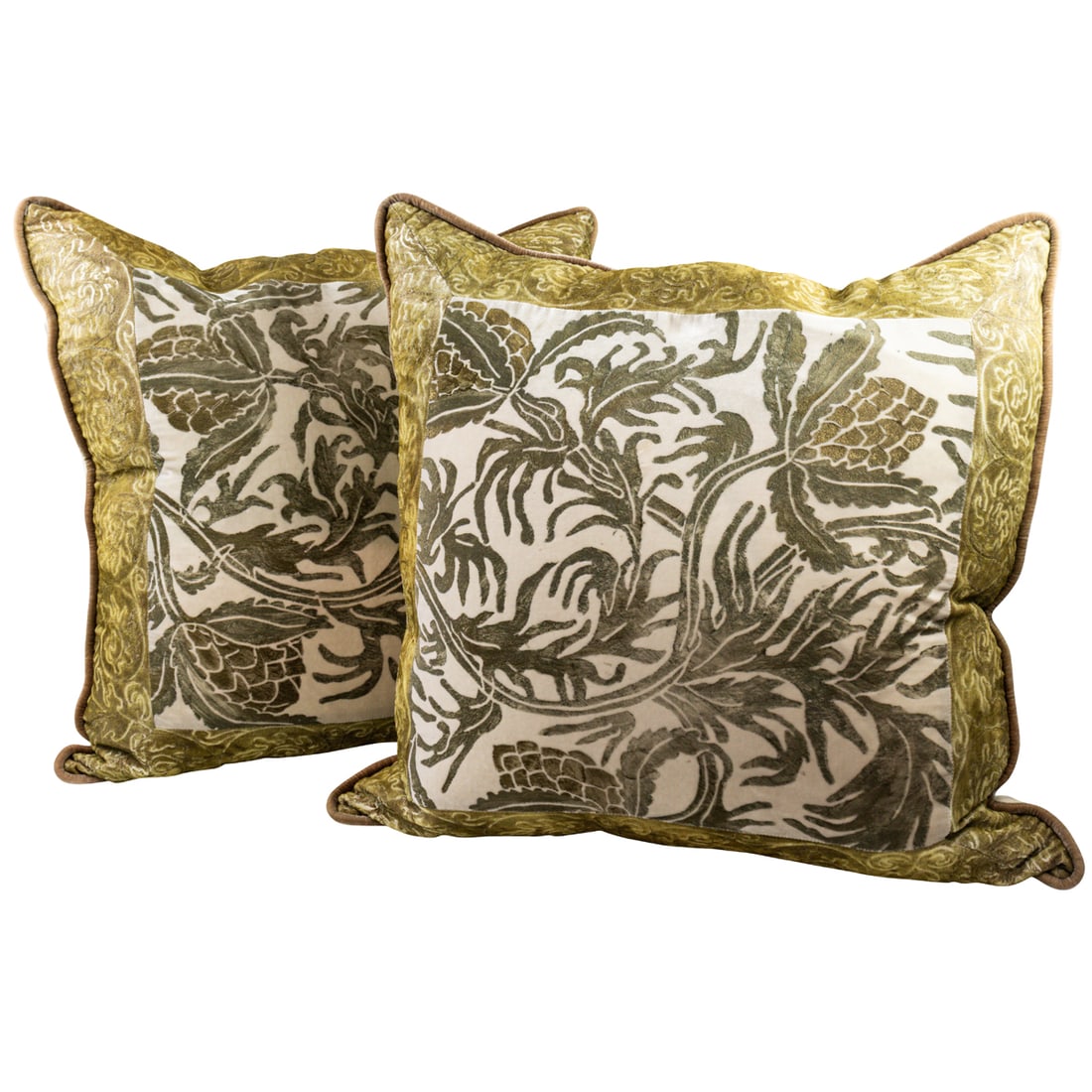 A pair of silk velvet upholstered accent pillows (1 of 3)