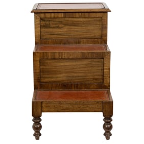 A Victorian style mahogany library steps