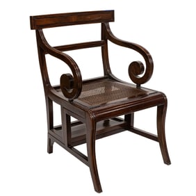 A Regency style mahogany metamorphic library chair and steps
