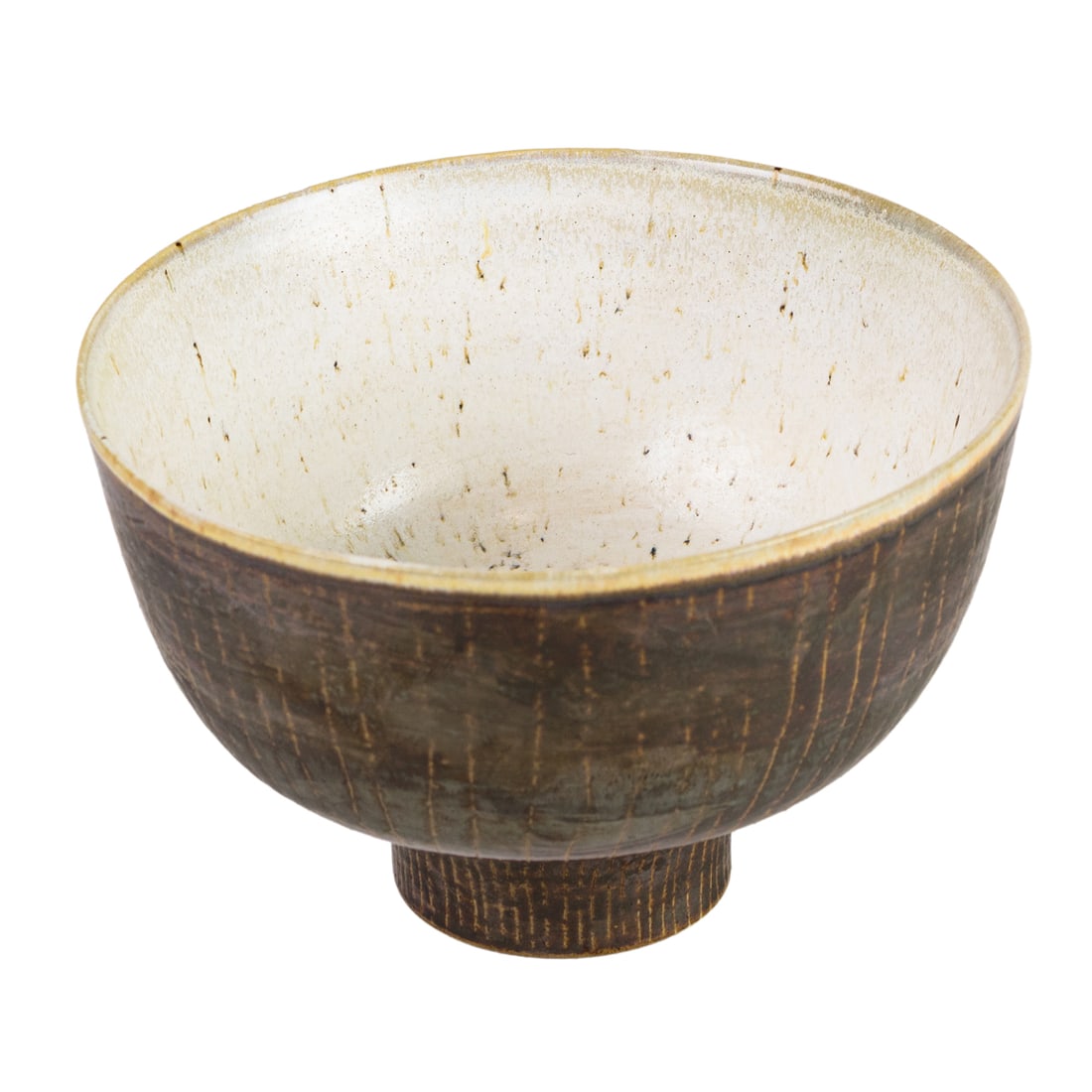 A Lucie Rie Style Pottery Tea Bowl With Drip Glaze (1 of 4)