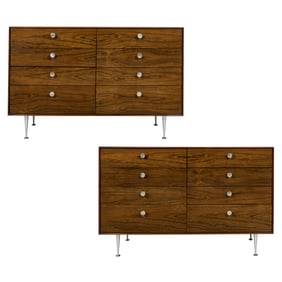 A pair of George Nelson for Herman Miller rosewood Thin Edge cabinet