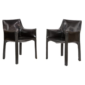 A set of four Mario Bellini for Cassina 'Cab 413' armchairs