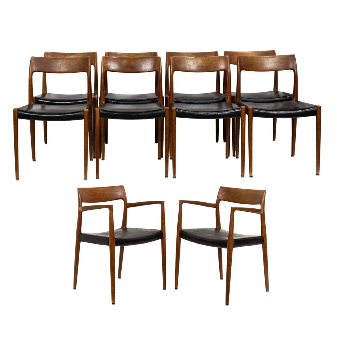 A set of ten Danish Modern J. L. Moller teak dining chairs (1 of 7)