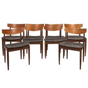 A set of eight Mid-Century Modern teak dining chairs designed by Ib Kofod-Larsen G-Plan