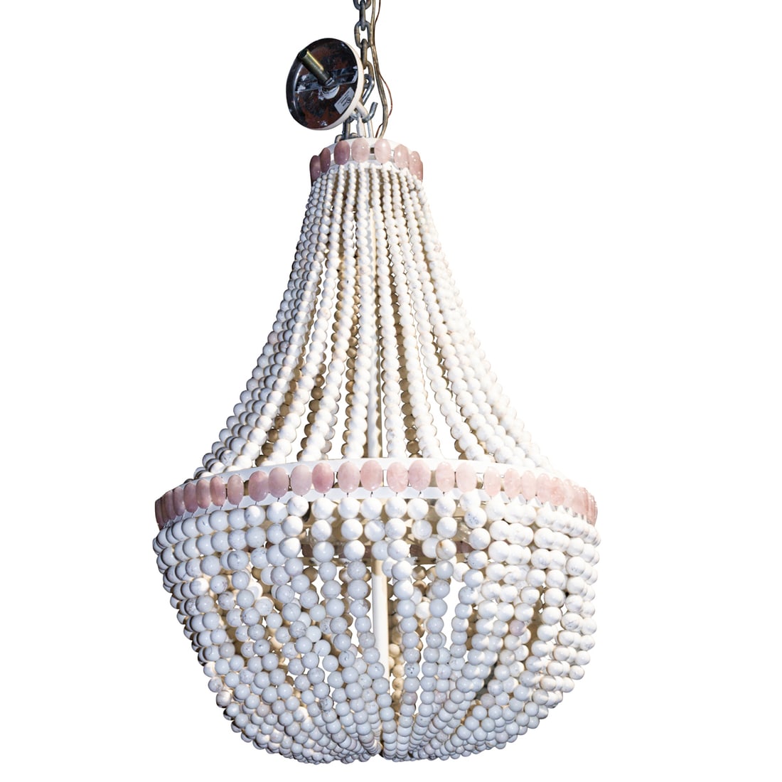 A Marjorie Skouras Design white turquoise and rose quartz 'Samantha Empire' chandelier, 2015 SF (1 of 4)